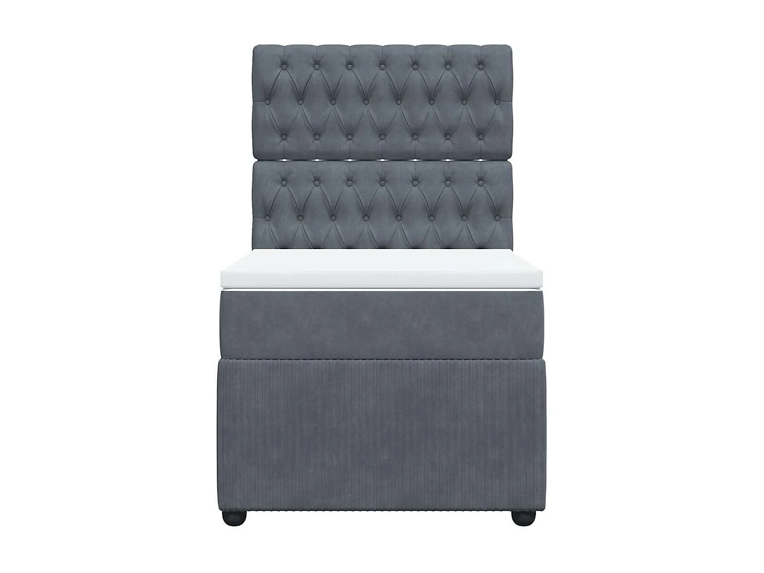 Giroletto a Molle con Materasso Grigio Scuro 100x200 cm Velluto