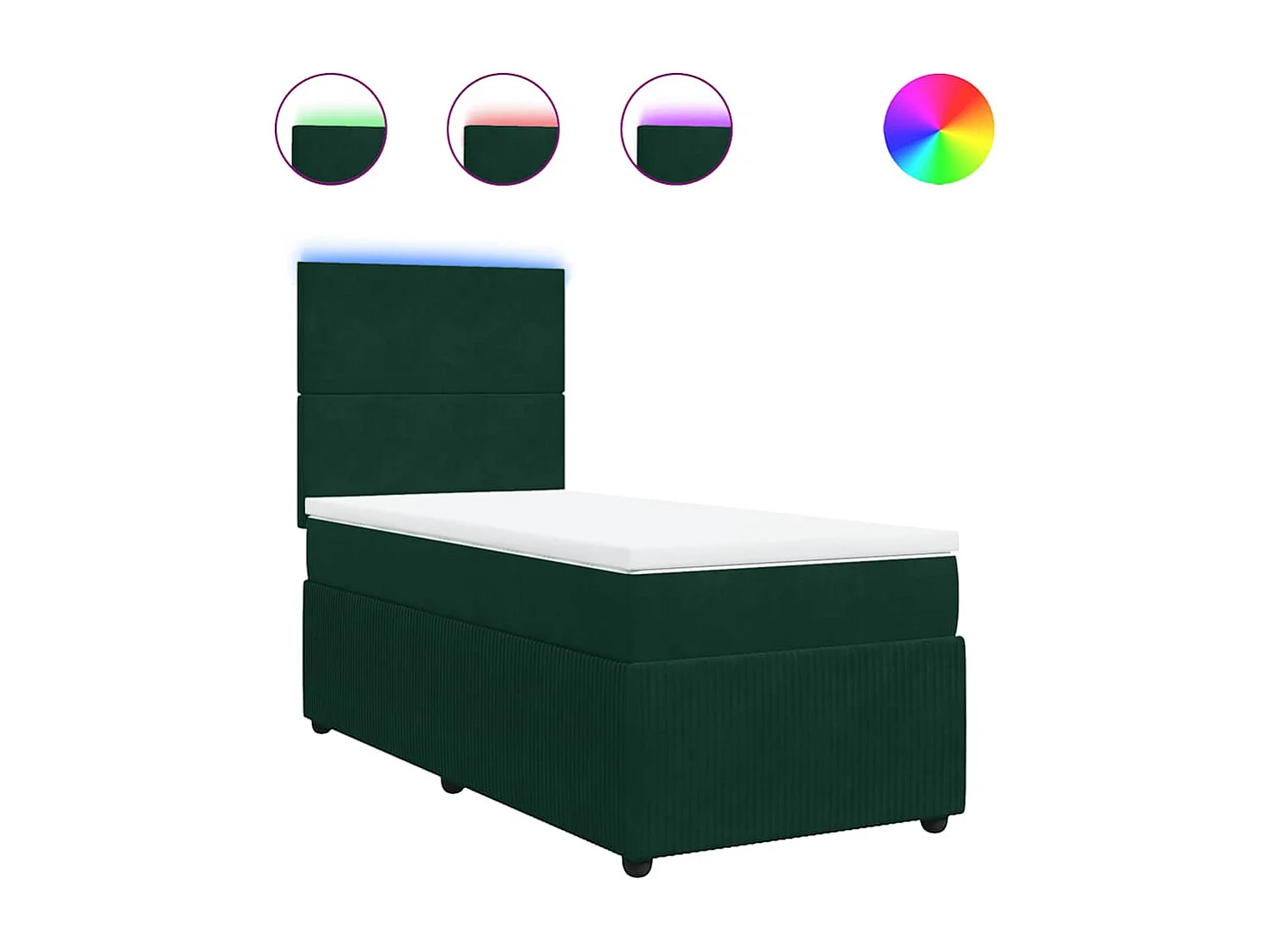 Boxspringbett mit Matratze Dunkelgrün 100x200 cm Samt