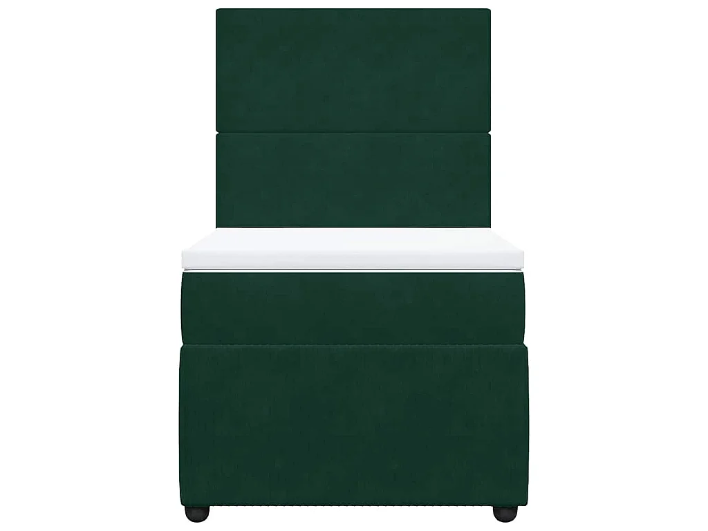 Boxspringbett mit Matratze Dunkelgrün 100x200 cm Samt