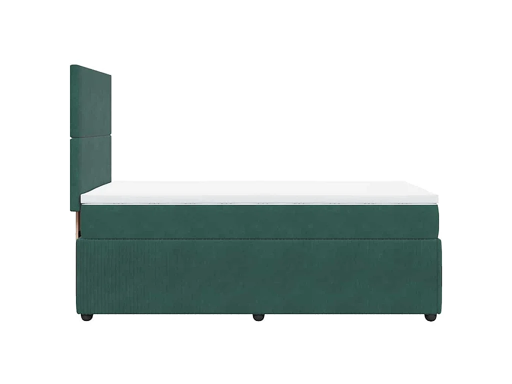 Boxspringbett mit Matratze Dunkelgrün 100x200 cm Samt