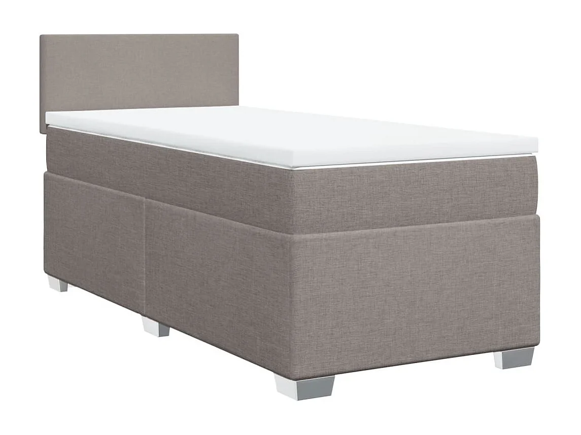Sommier à lattes de lit avec matelas Taupe 100x200 cm Tissu
