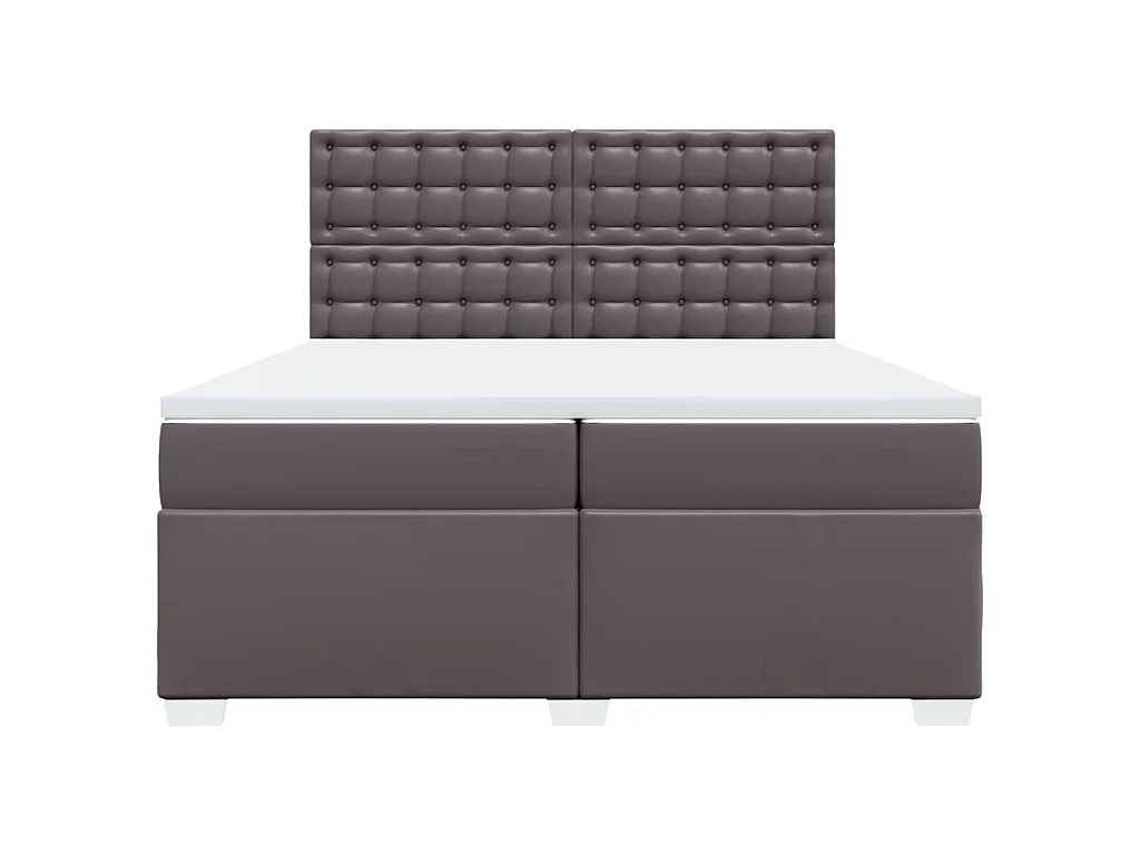 Boxspring met matras kunstleer grijs 200x200 cm