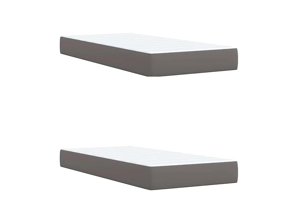 Boxspring met matras kunstleer grijs 200x200 cm