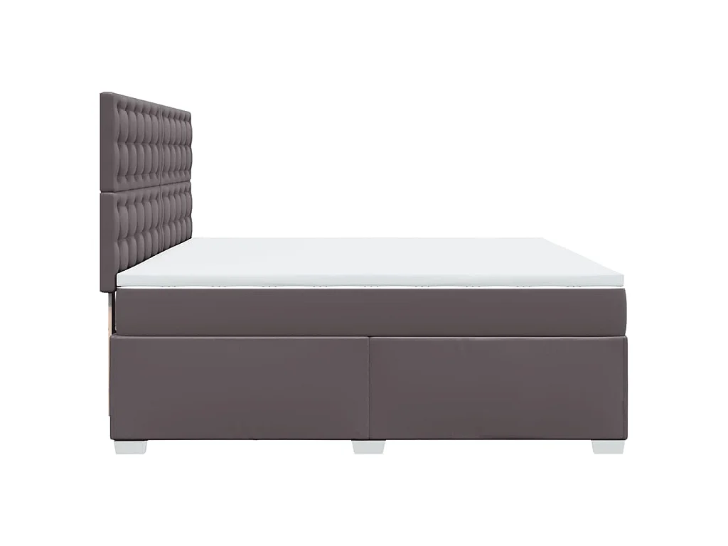 Boxspring met matras kunstleer grijs 200x200 cm