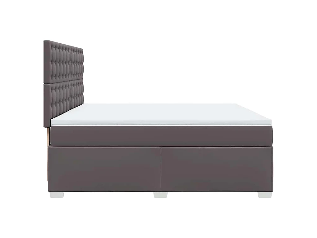 Boxspring met matras kunstleer grijs 200x200 cm