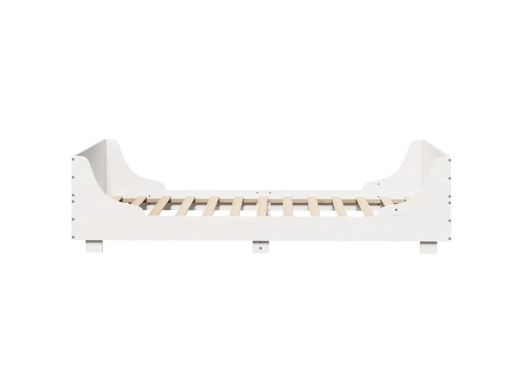 Cadre de lit sans matelas blanc 100x200 cm bois de pin massif