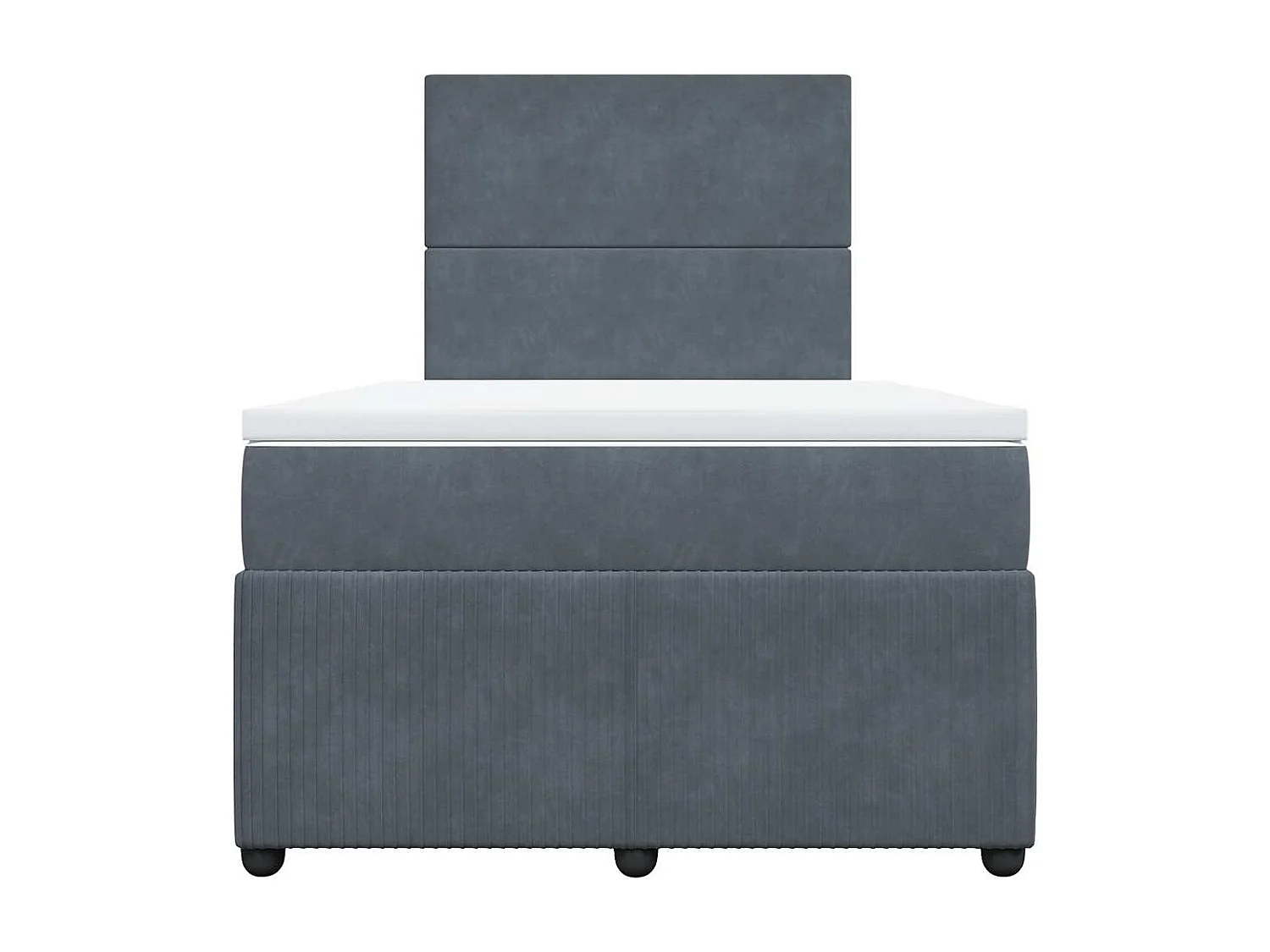 Giroletto a Molle con Materasso Grigio Scuro 120x190 cm Velluto