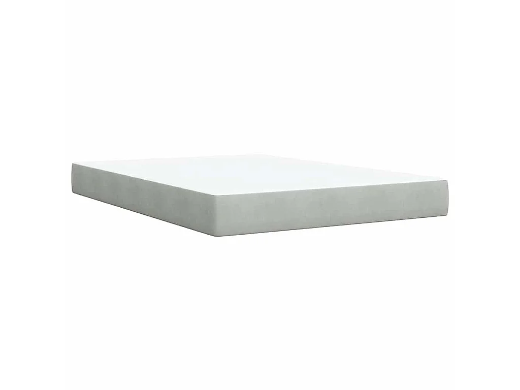 Cama box spring con colchón terciopelo gris claro 140x190 cm
