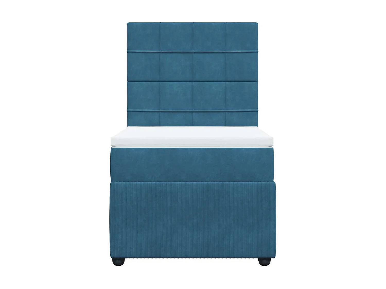 Sommier à lattes de lit avec matelas bleu 90x190 cm velours