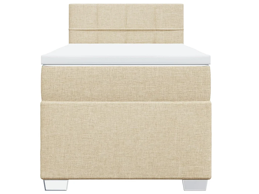 Boxspringbett mit Matratze Creme 100x200 cm Stoff