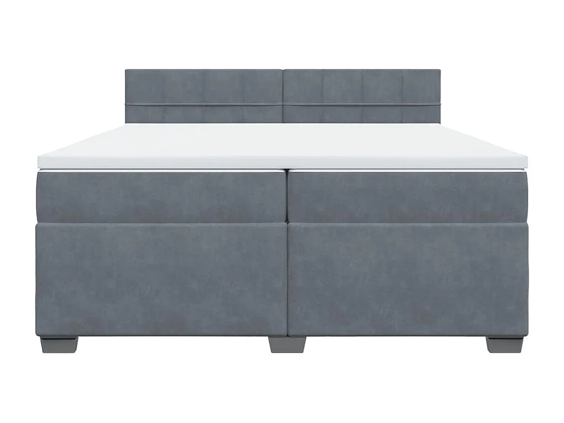 Boxspringbett mit Matratze Dunkelgrau 200x200 cm Samt