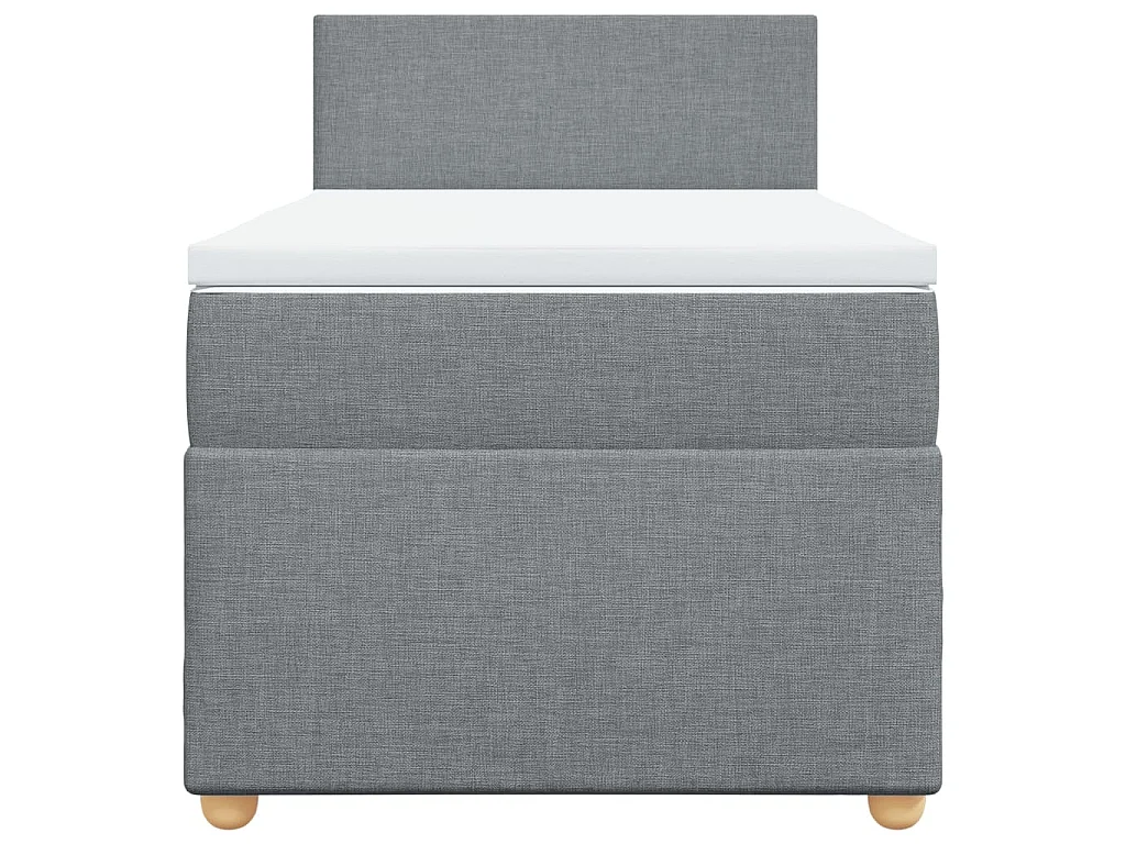Giroletto a Molle con Materasso Grigio Chiaro 90x190 cm Tessuto