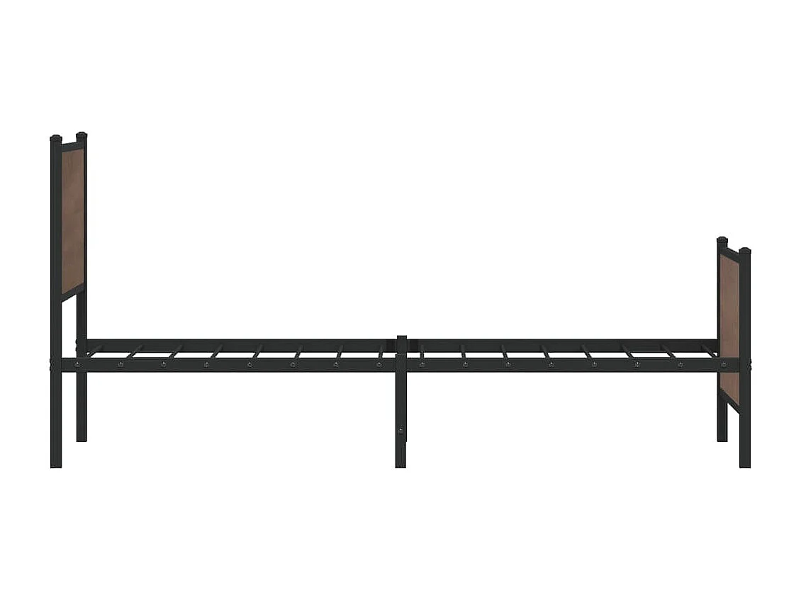 Metallbett ohne Matratze Braun Eichen-Optik 100x200 cm