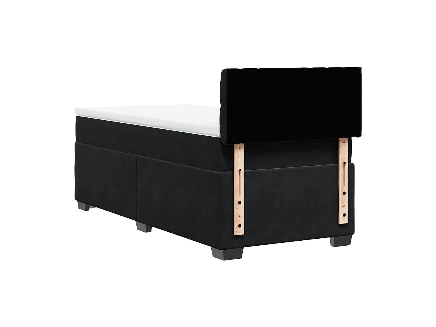 Sommier à lattes de lit avec matelas Noir 100x200 cm Velours