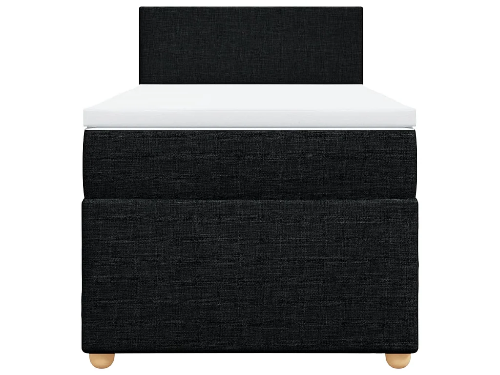 Cama box spring con colchón tela negro 80x200 cm