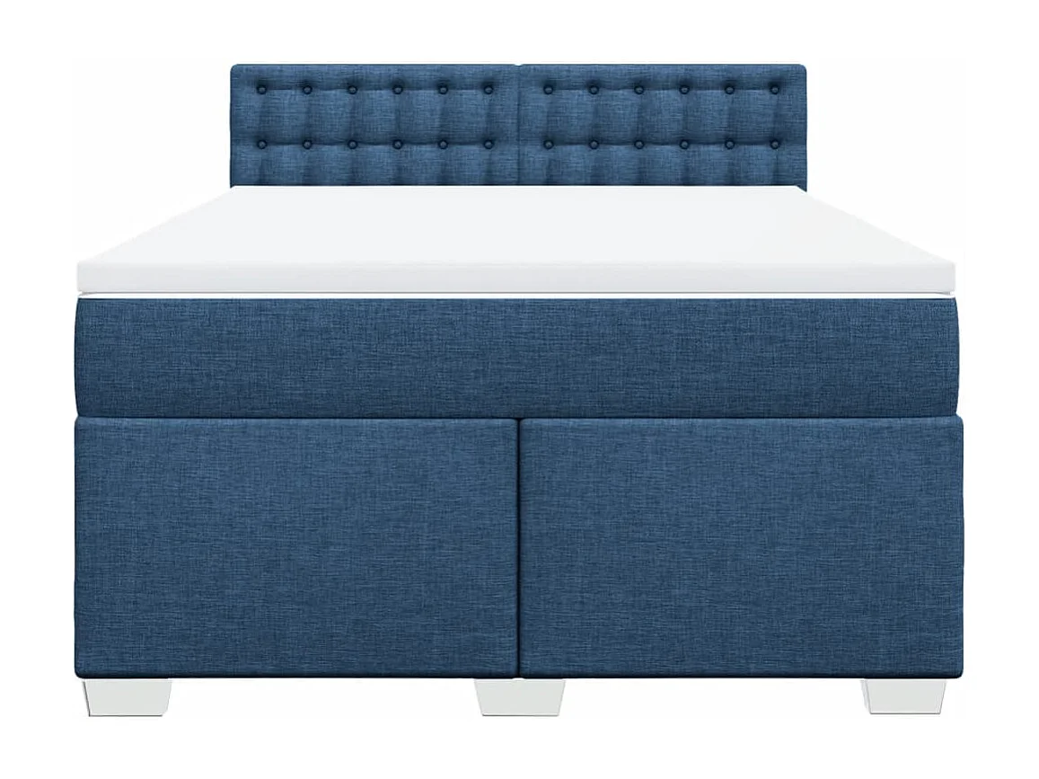 Boxspringbett mit Matratze Blau 140x200 cm Stoff