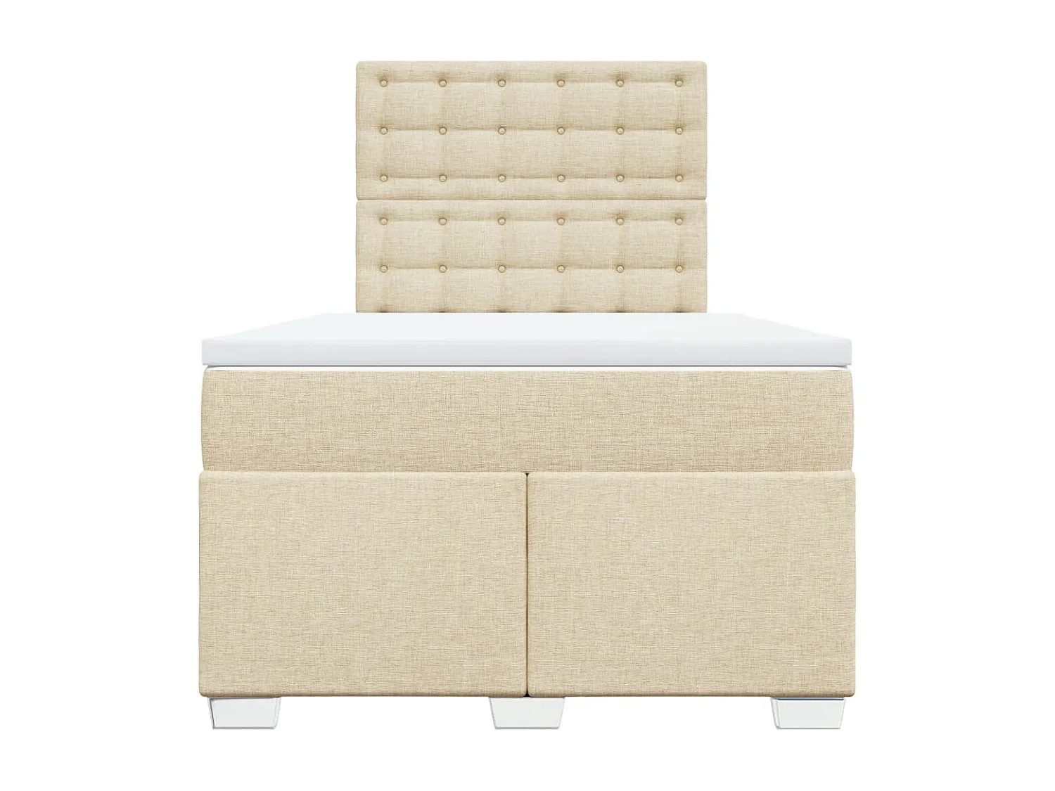 Sommier à lattes de lit avec matelas Crème 120x200 cm Tissu