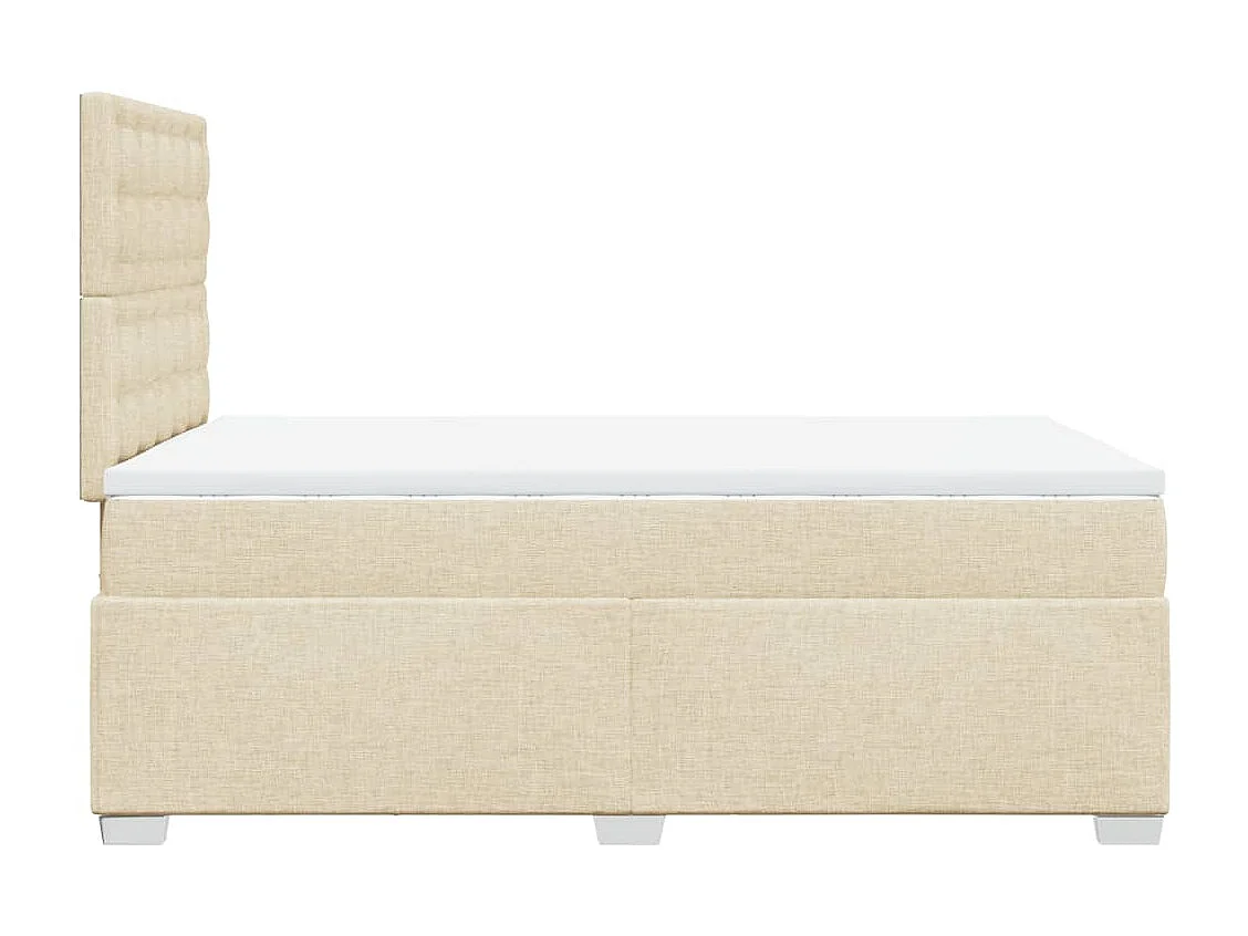 Sommier à lattes de lit avec matelas Crème 120x200 cm Tissu