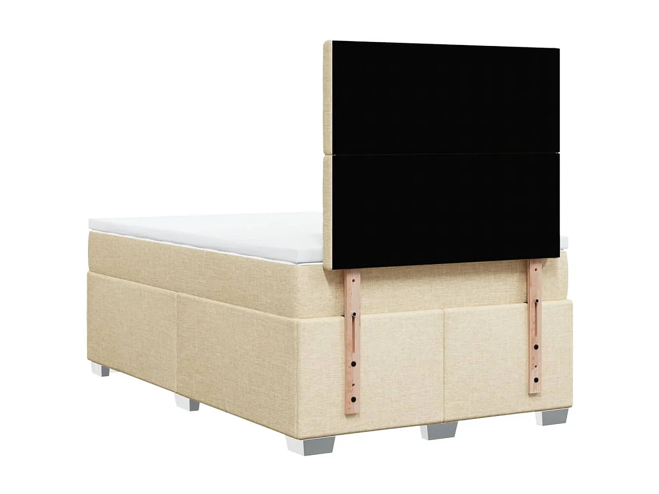 Sommier à lattes de lit avec matelas Crème 120x200 cm Tissu