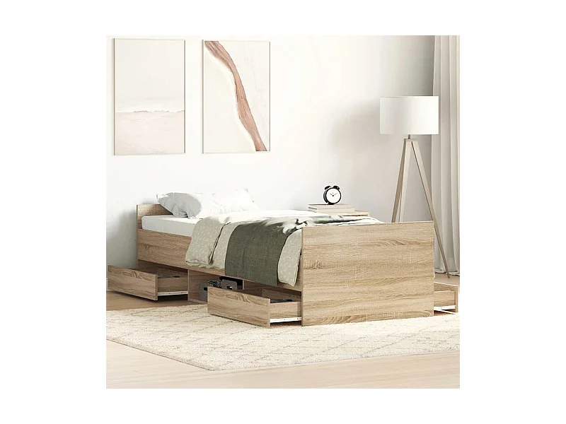 Cadre de lit sans matelas chêne sonoma 100x200 cm