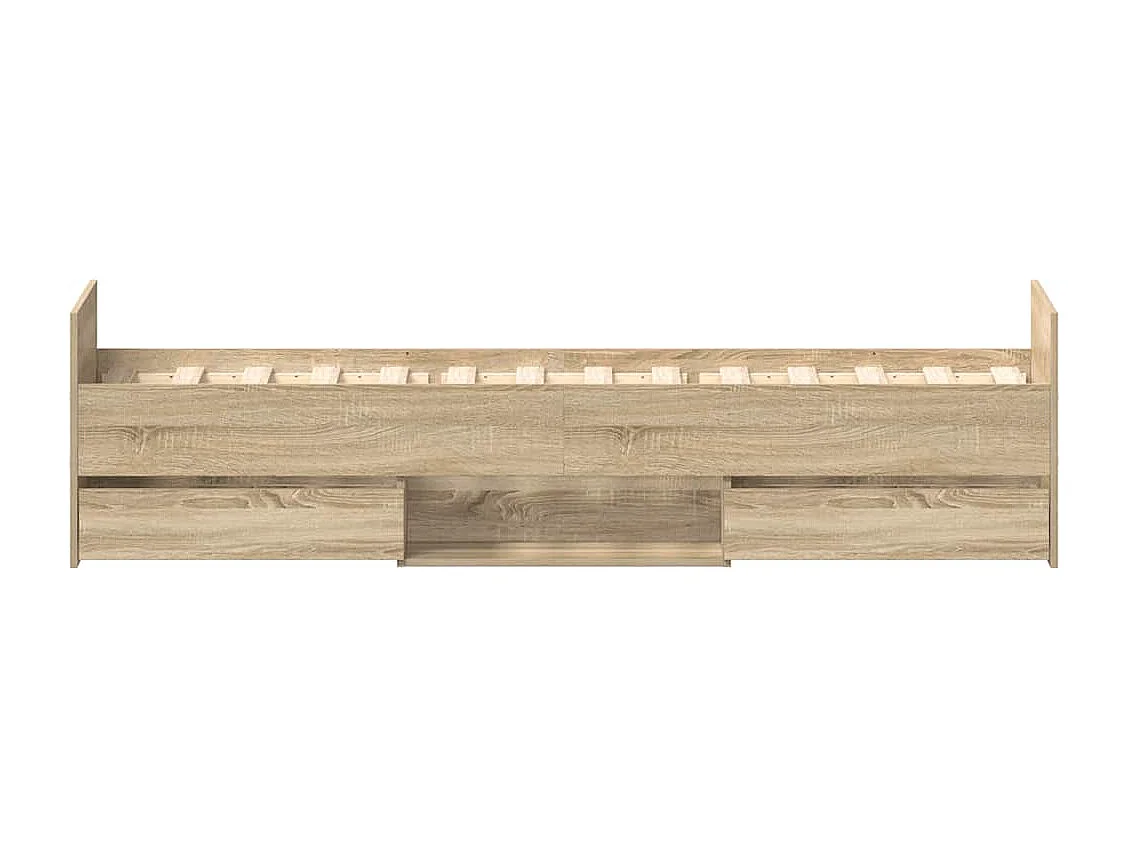 Estructura de cama con cabecero piecero roble Sonoma 100x200 cm