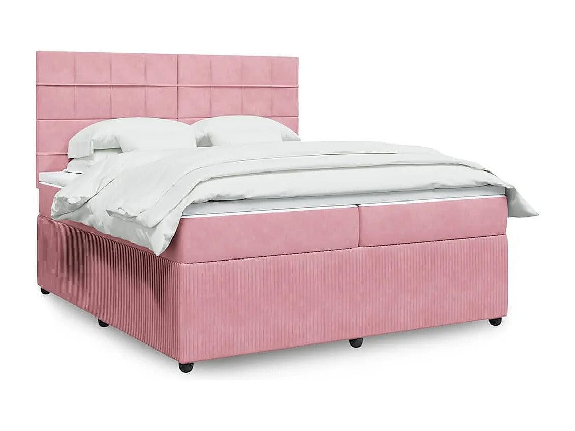 Sommier à lattes de lit avec matelas Rose 200x200 cm Velours