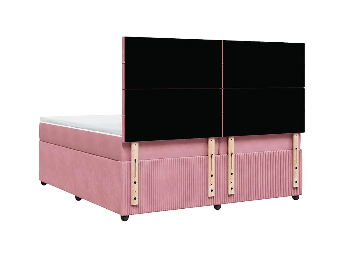Sommier à lattes de lit avec matelas Rose 200x200 cm Velours