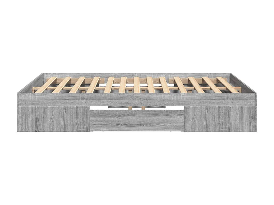 Bedframe bewerkt hout grijs sonoma eikenkleurig 135x190 cm