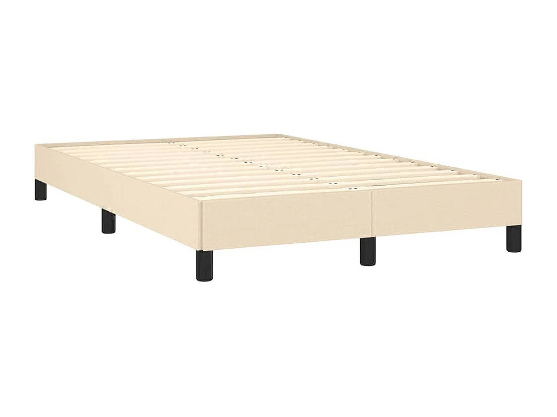 Sommier à lattes de lit avec matelas crème 120x190 cm tissu