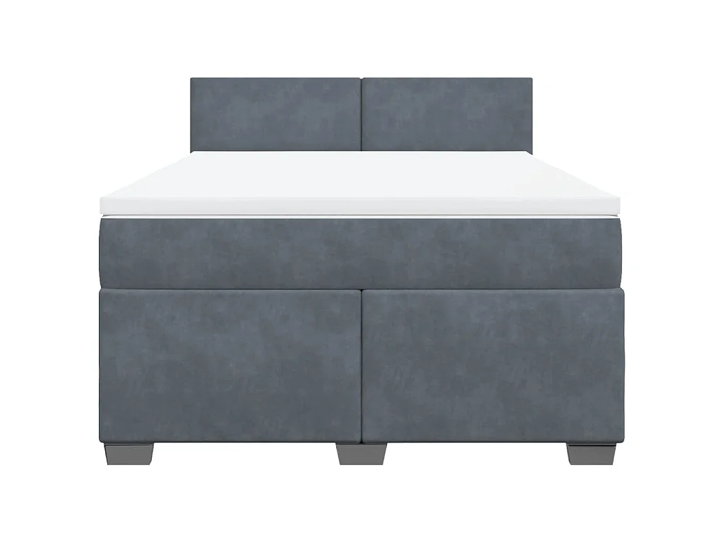 Boxspring met matras fluweel donkergrijs 140x190 cm