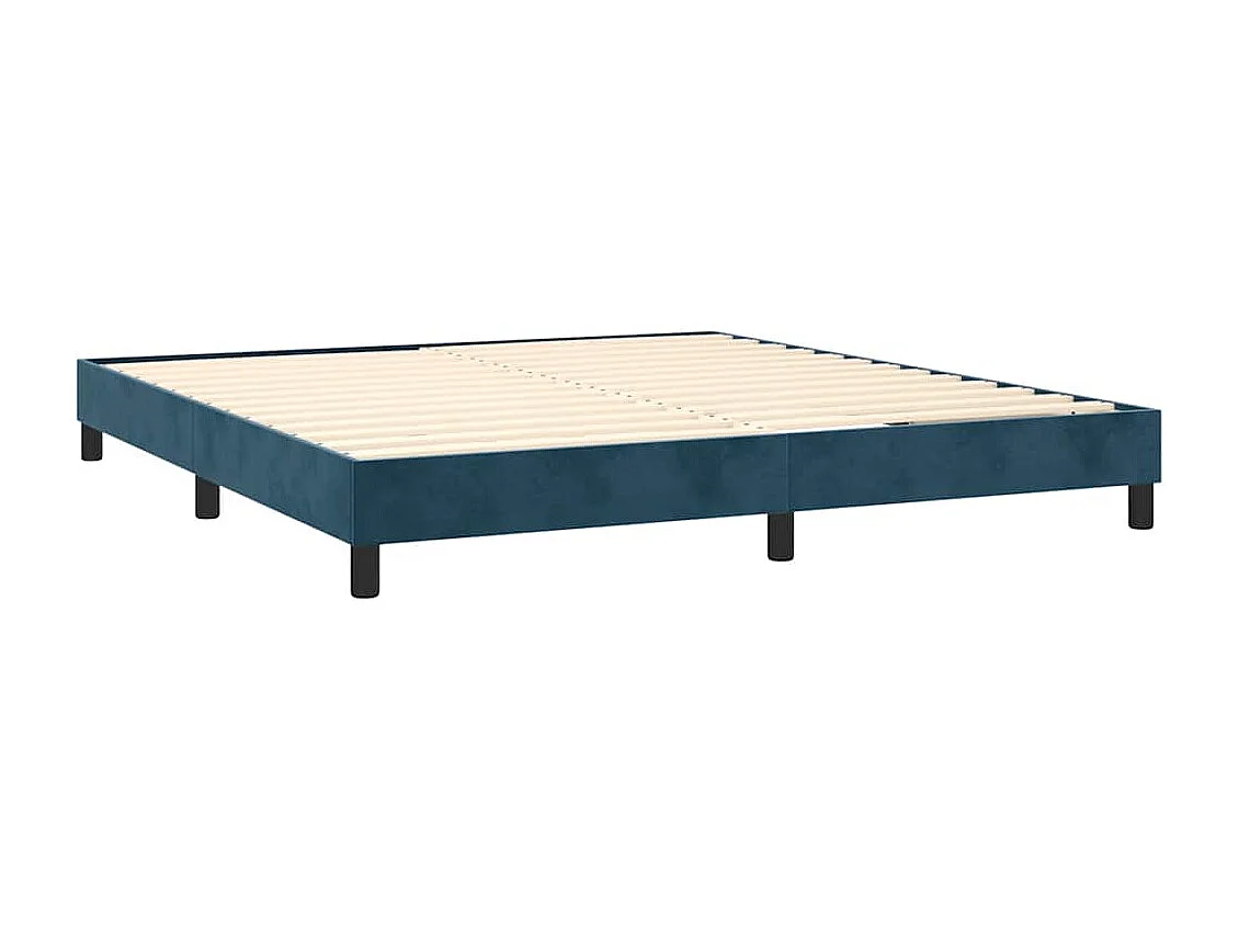 Sommier à lattes de lit avec matelas LED Bleu foncé 180x200 cm
