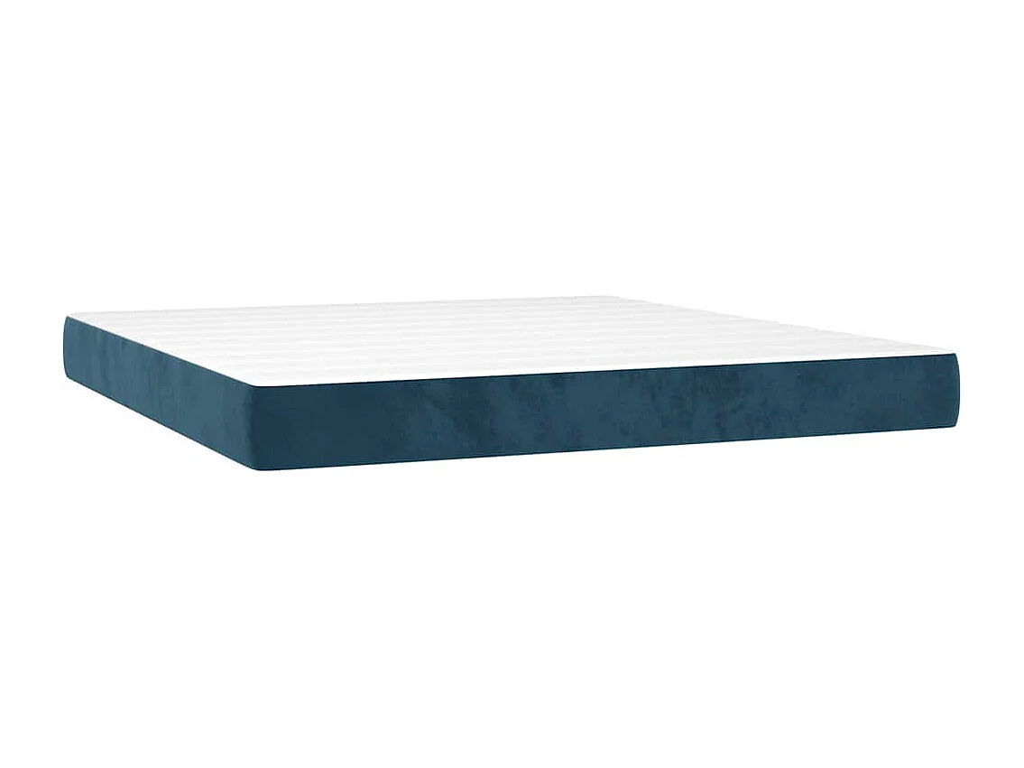 Sommier à lattes de lit avec matelas LED Bleu foncé 180x200 cm