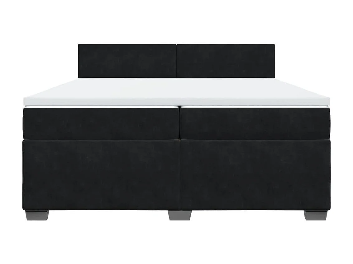 Giroletto a Molle con Materasso Nero 200x200 cm in Velluto