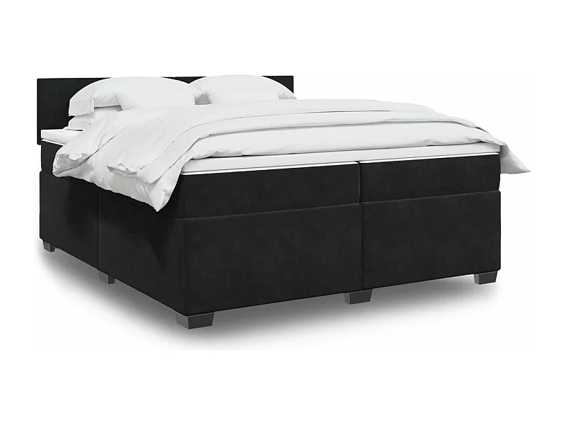 Boxspringbett mit Matratze Schwarz 200x200 cm Samt