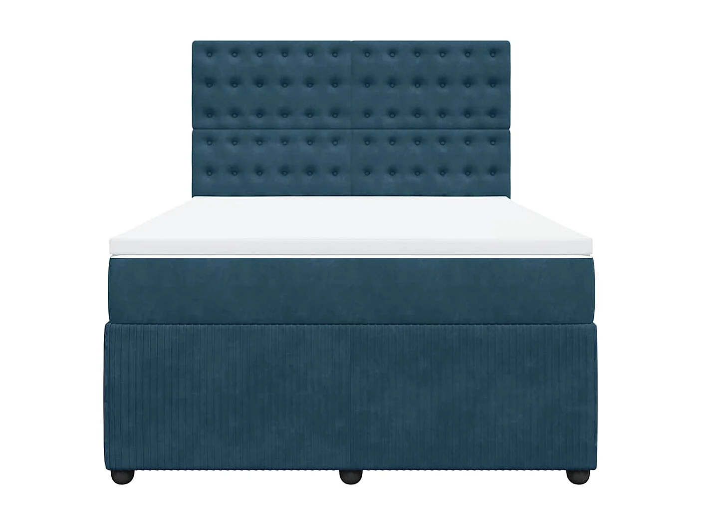 Giroletto a Molle con Materasso Blu Scuro 160x200 cm in Velluto