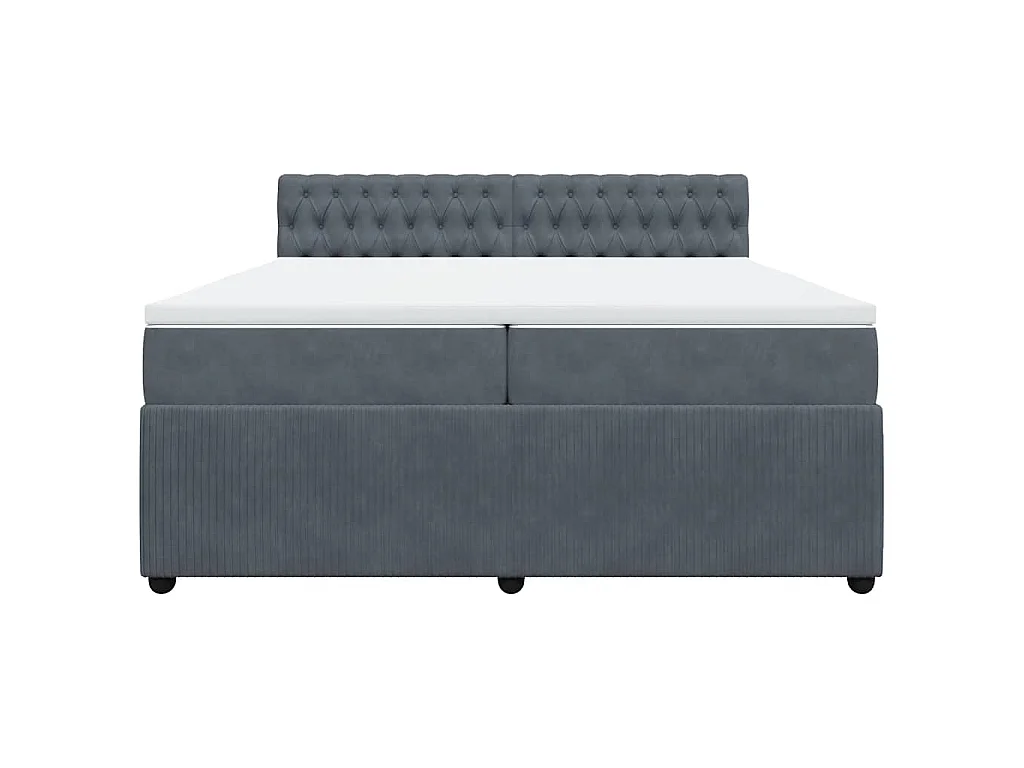 Boxspring met matras fluweel donkergrijs 200x200 cm