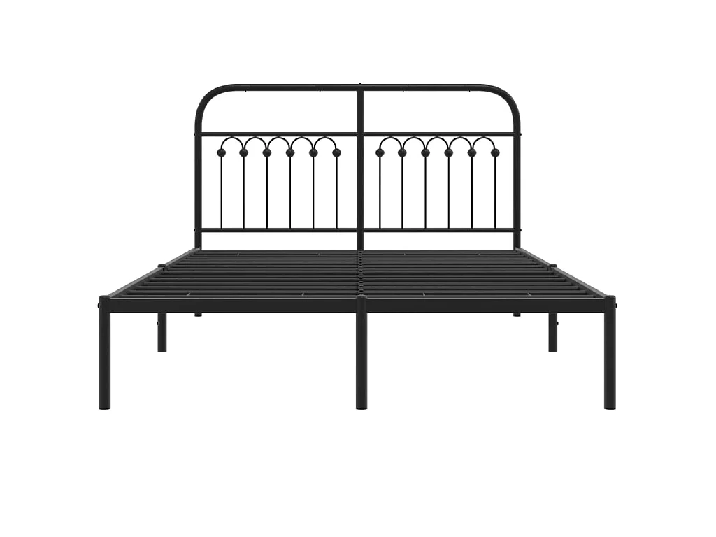 Estrutura de cama com cabeceira 140x190 cm metal preto