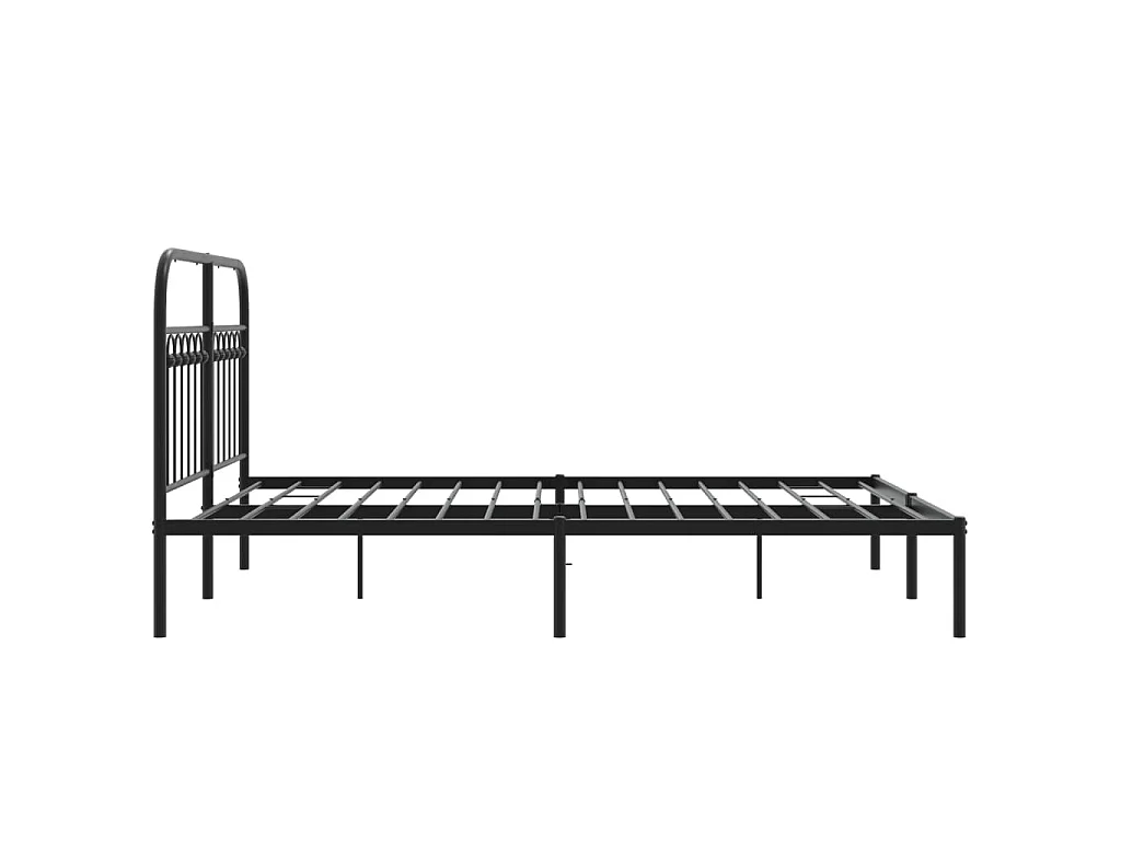 Estrutura de cama com cabeceira 140x190 cm metal preto