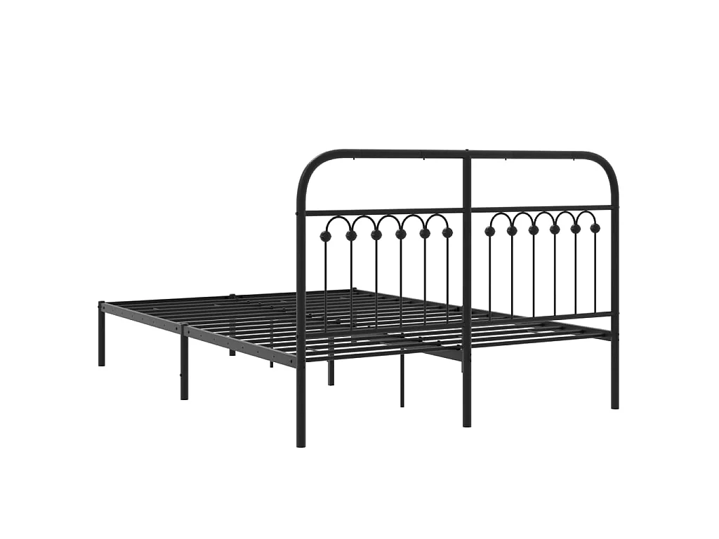 Estrutura de cama com cabeceira 140x190 cm metal preto