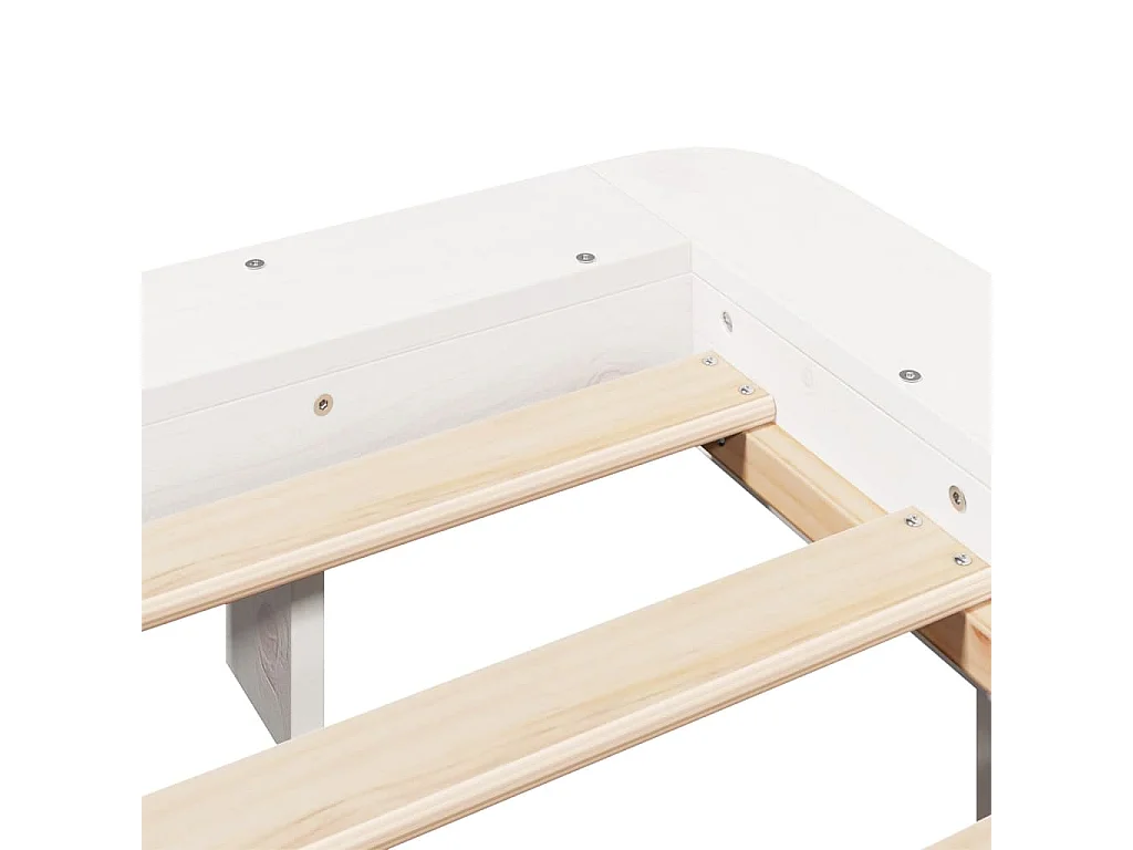 Cadre de lit sans matelas blanc 200x200 cm bois massif de pin