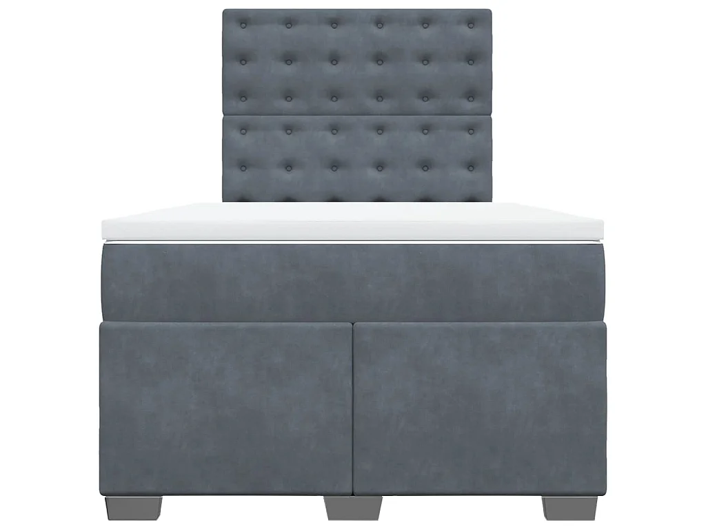 Boxspringbett mit Matratze Dunkelgrau 120x190 cm Samt