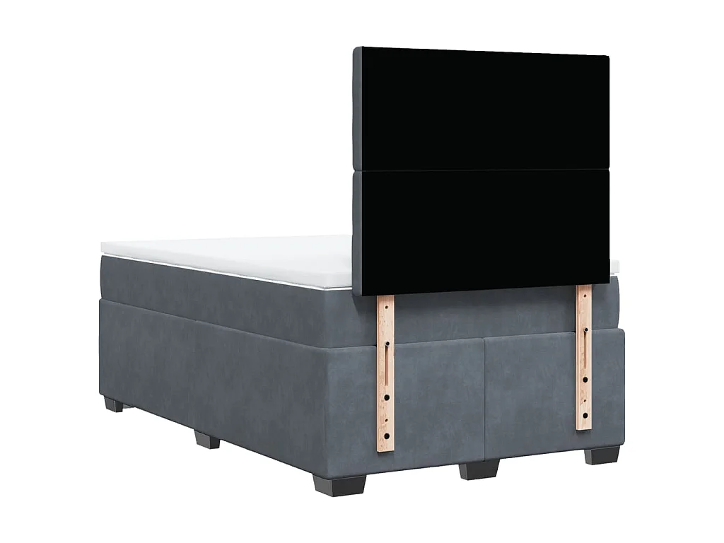 Boxspringbett mit Matratze Dunkelgrau 120x190 cm Samt