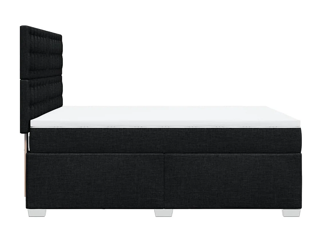 Cama box spring con colchón tela negro 160x200 cm