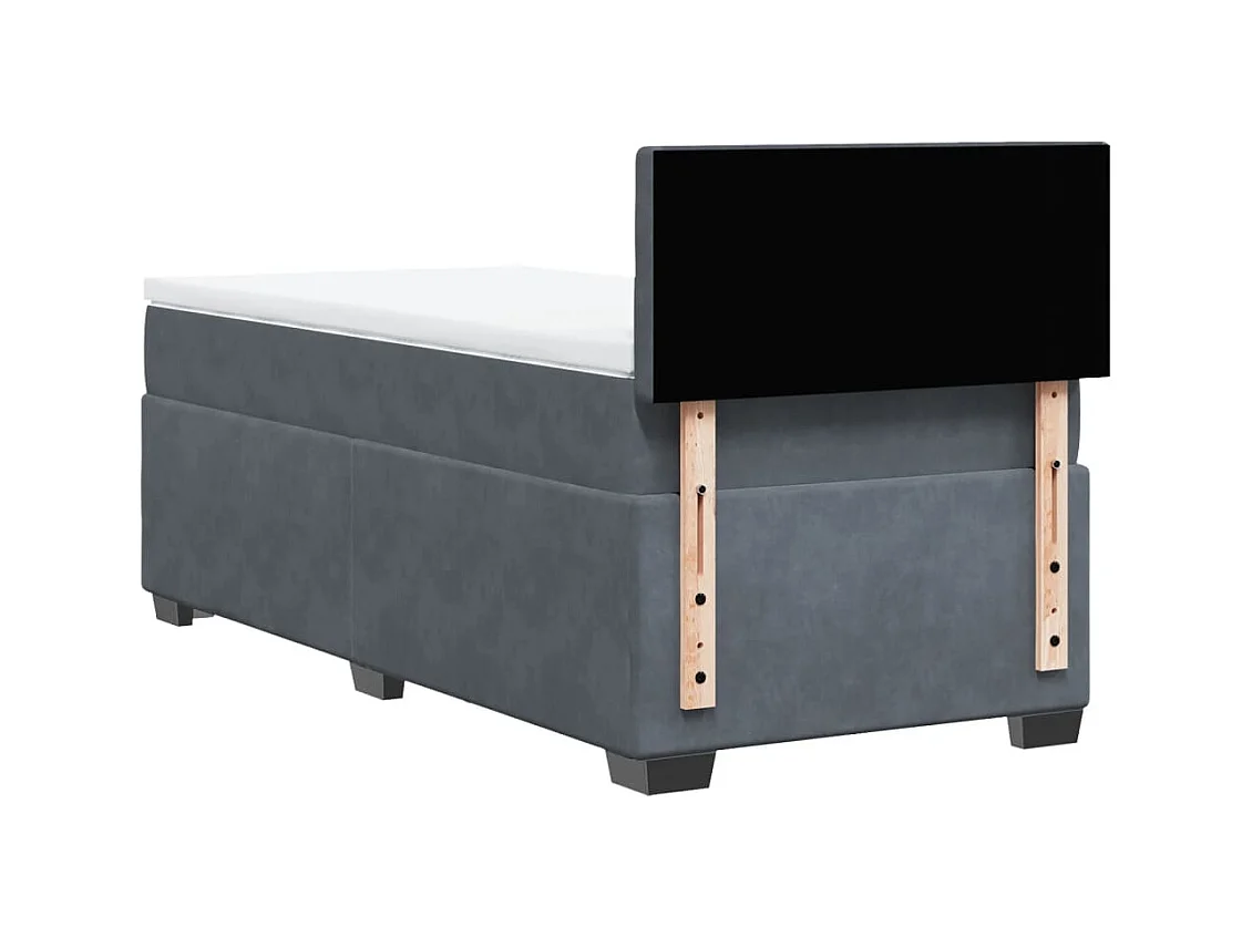 Boxspring met matras fluweel donkergrijs 80x200 cm