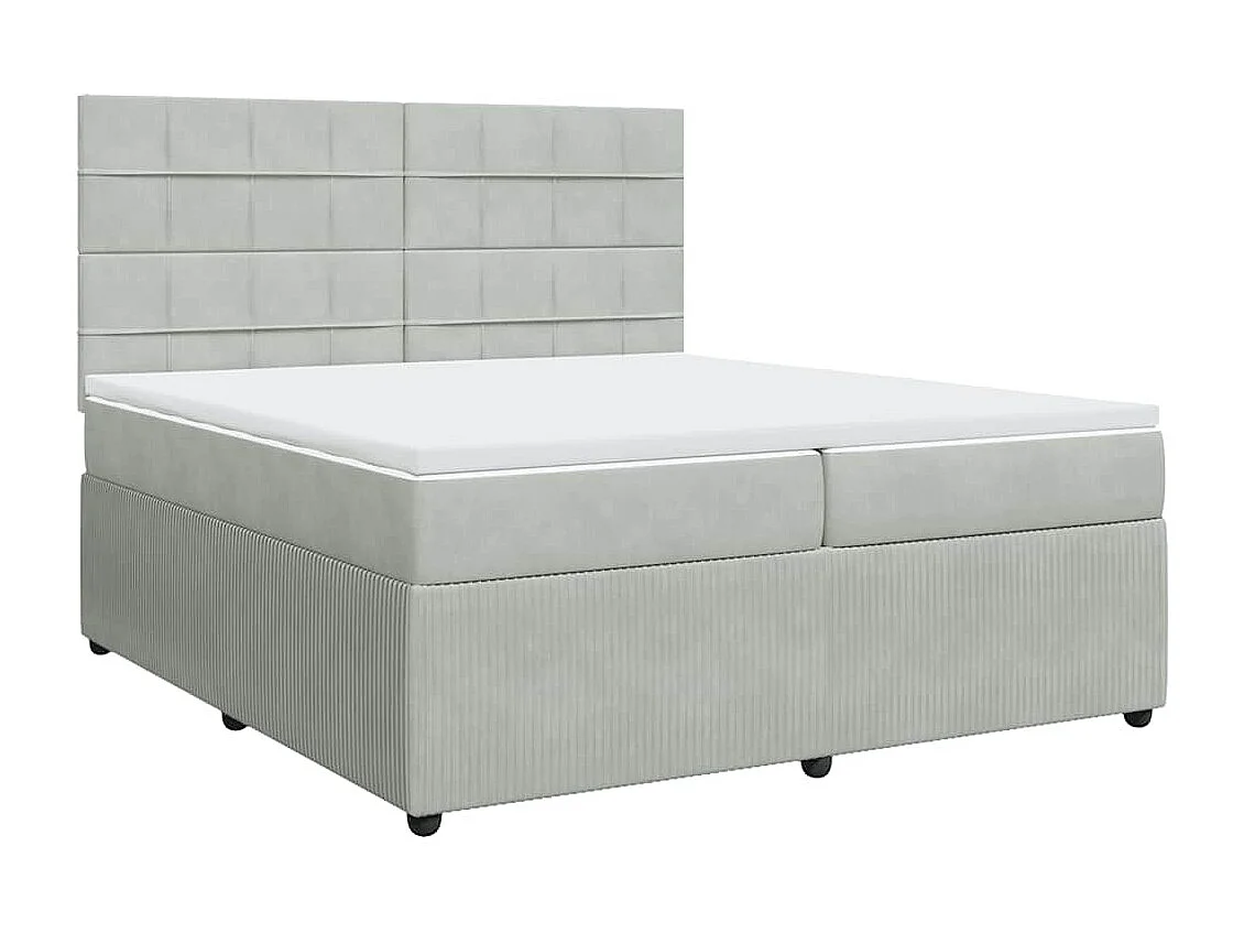 Boxspringbett mit Matratze Hellgrau 200x200 cm Samt