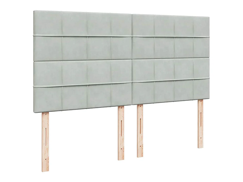 Sommier à lattes de lit et matelas Gris clair 200x200cm Velours