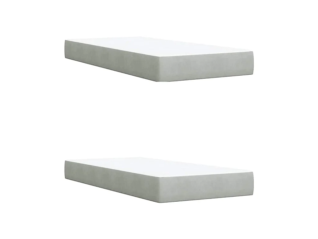 Sommier à lattes de lit et matelas Gris clair 200x200cm Velours
