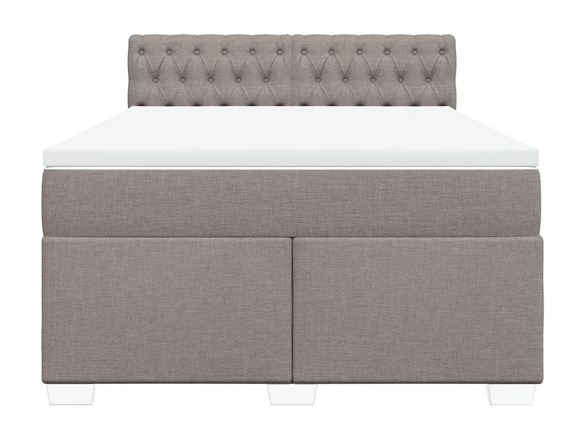 Sommier à lattes de lit avec matelas Taupe 140x200 cm Tissu