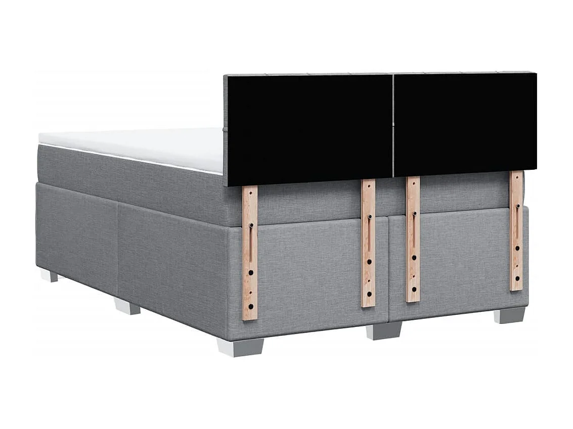 Giroletto a Molle con Materasso Grigio Chiaro 160x200cm Tessuto