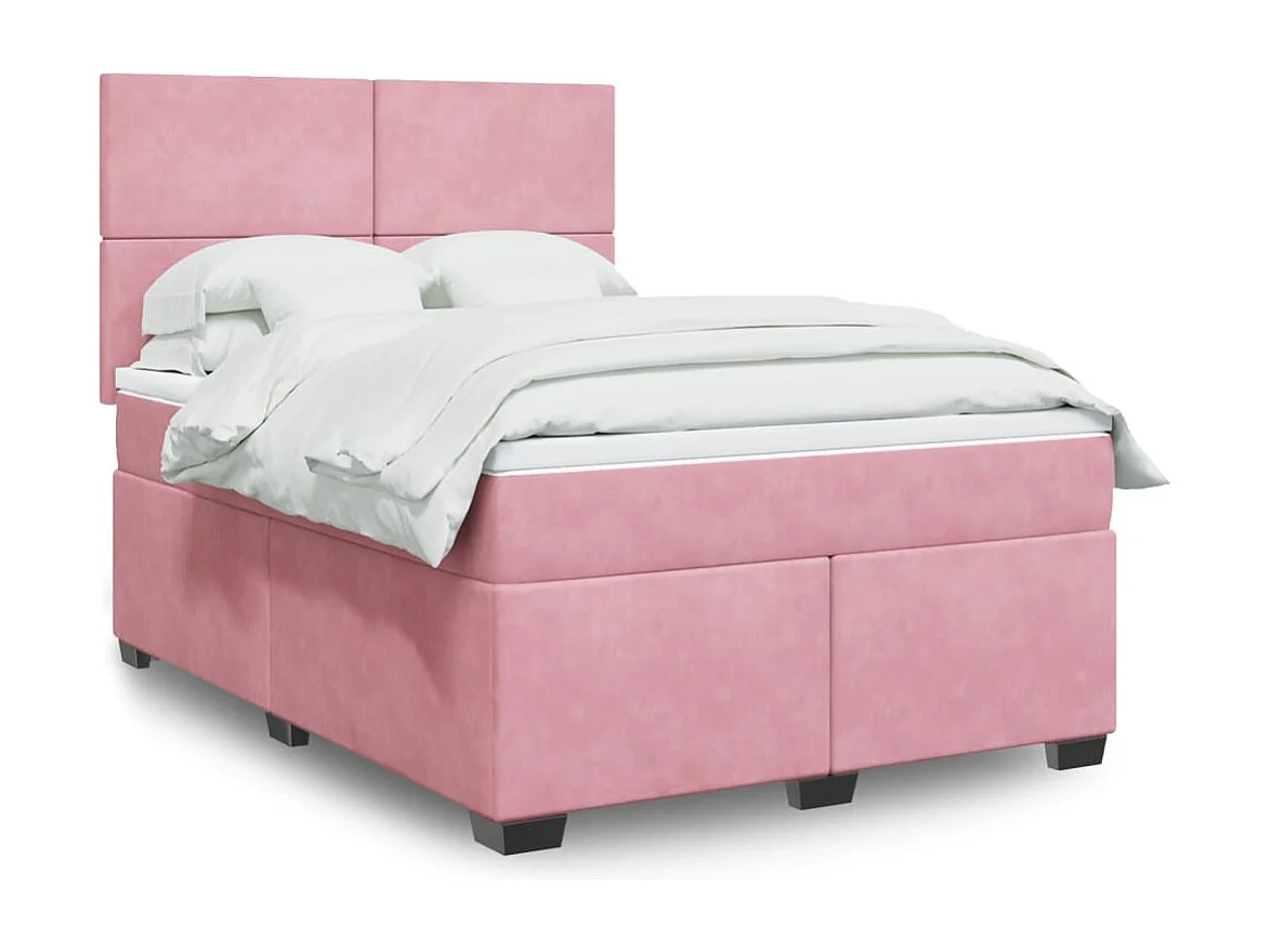 Sommier à lattes de lit avec matelas Rose 140x190 cm Velours